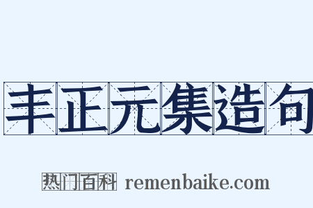 丰正元集造句是什么意思的图片